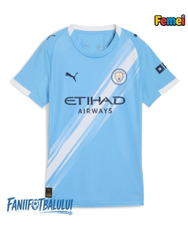 Manchester City Tricou Fotbal Replică 2025-26 Femei Acasa Manchester City Tricou Fotbal Replică 2025-26 Femei Acasa